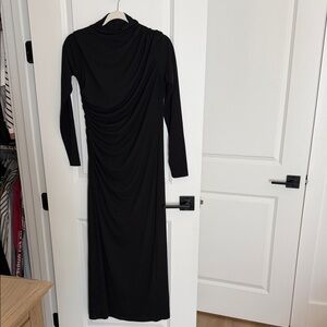 Zara Elegant Black Long Sleeve Dress